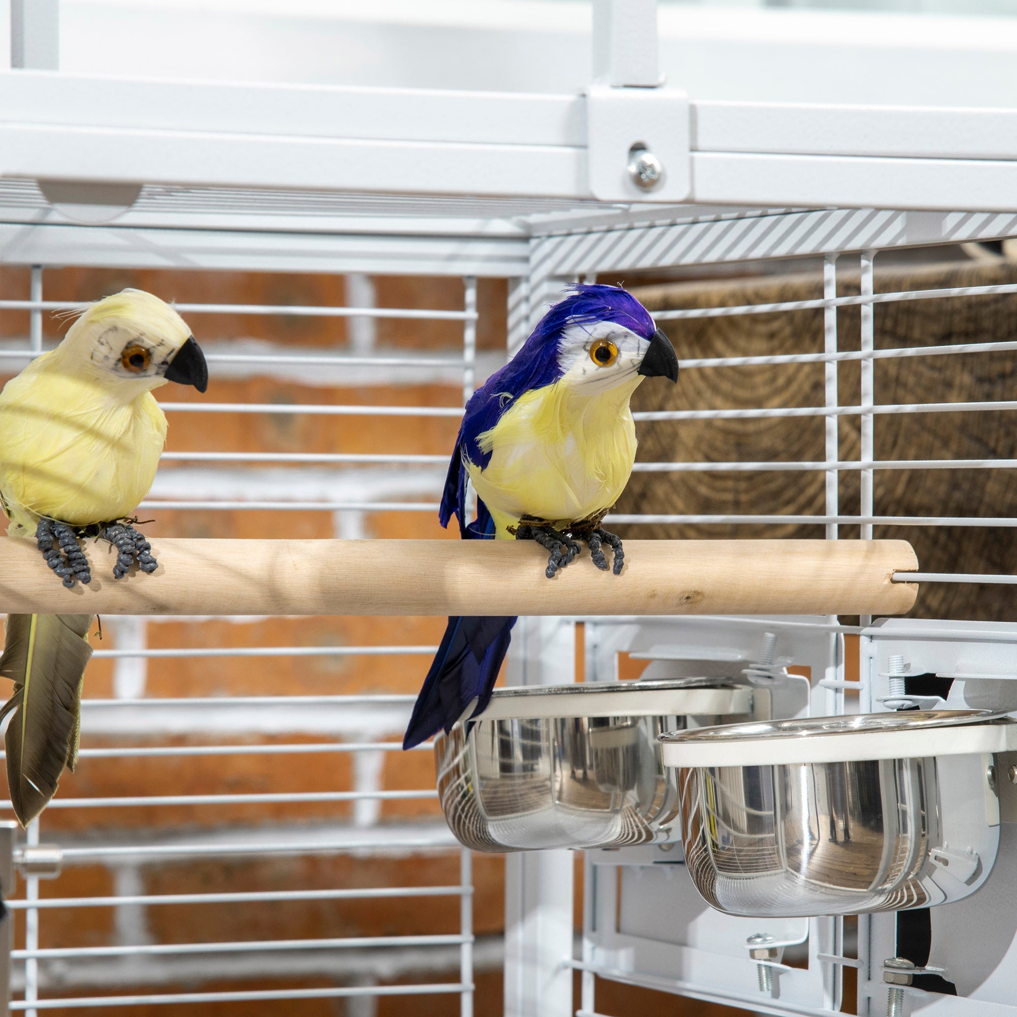 Bird Travel Carrier Cage for Parrots Conures African Grey Cockatiel Parakeets with Stand Perch, Stainless Steel Bowls, Pull Out Tray, White Bird Cages   at Gallery Canada