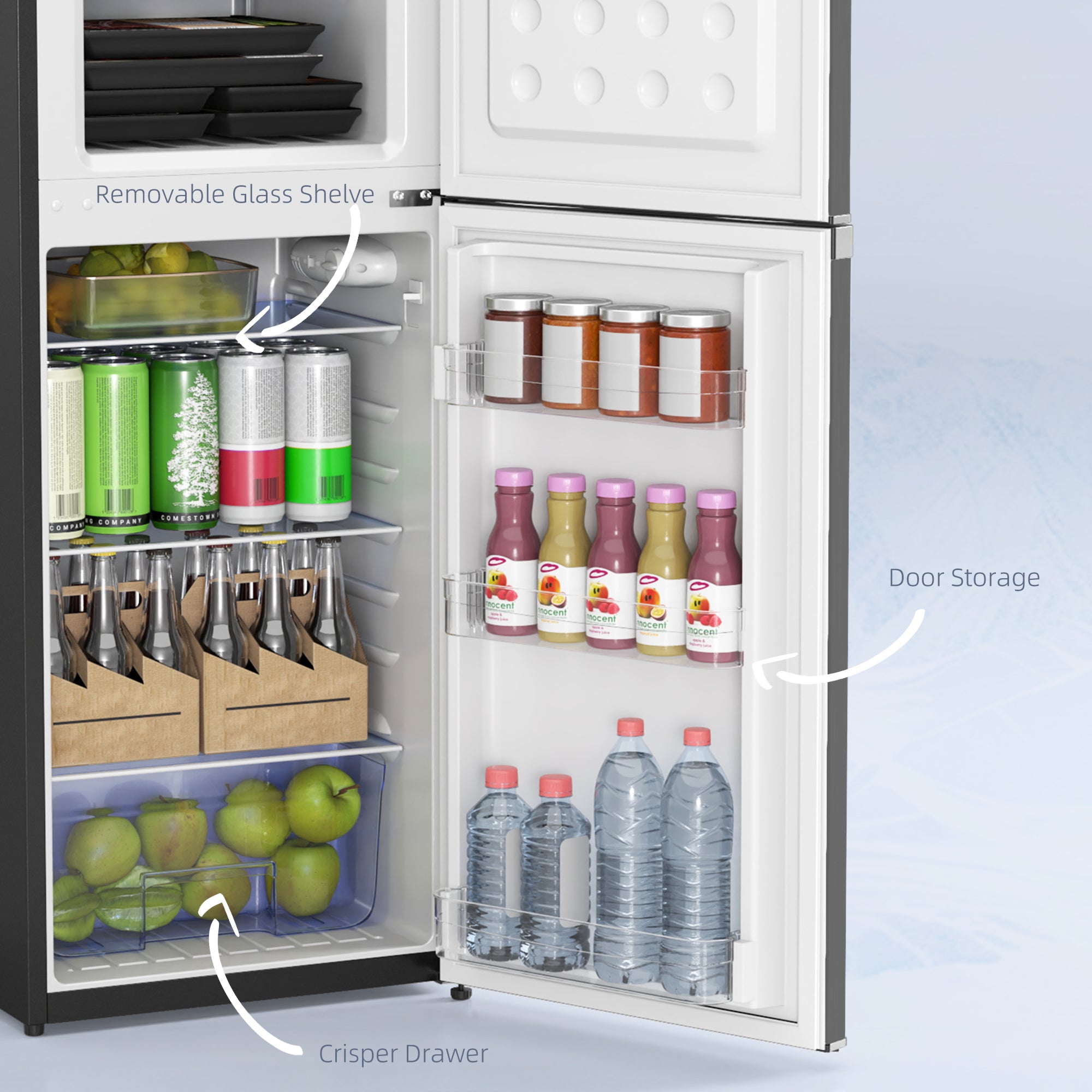 Double Door Mini Fridge with Freezer, 4.6 Cu.Ft Small Refrigerator with Thermostat, Shelves, Reversible Door, Black Small Kitchen Appliances at Gallery Canada
