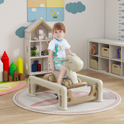 5 in 1 Rocking Horse for Toddlers 1-6 Years with Balance Board, Push Handle, 4 Smooth Wheels Rocking Horses Multi Colour  at Gallery Canada