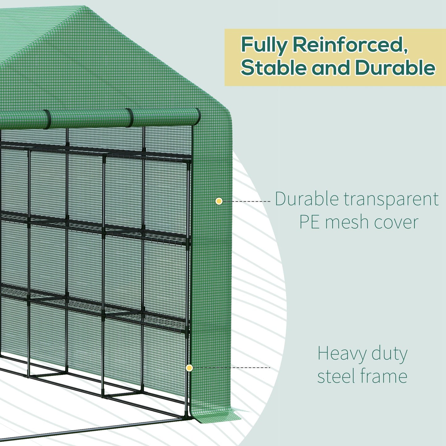 8' x 6' x 7' Portable Walk-In Greenhouse Hot House with 18 Shelves, Water/UV Resistant Weather Cover, &; Roll Up Door Walk In Greenhouses   at Gallery Canada