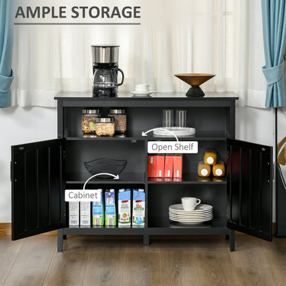 Sideboard Buffet Server Storage Cabinet Console Table with 2 Doors and Adjustable Shelves for Kitchen &; Dining Room, Black Bar Cabinets   at Gallery Canada