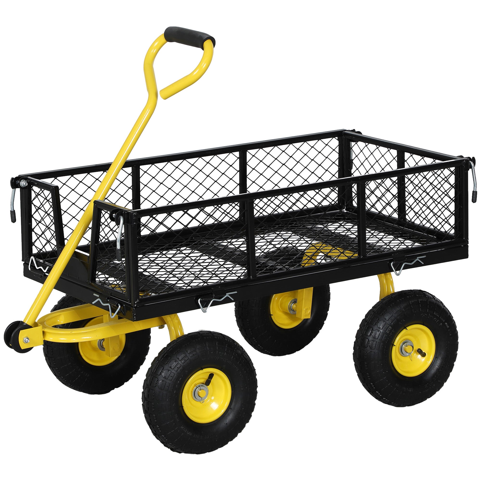 Steel Garden Cart, Utility Wagon with Removable Sides, 10