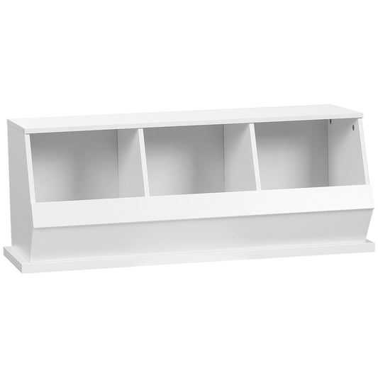 Small Bookcase, 3 Cube Storage Organizer, Multipurpose Display Cabinet with 3 Compartments, White Storage Cabinets White  at Gallery Canada