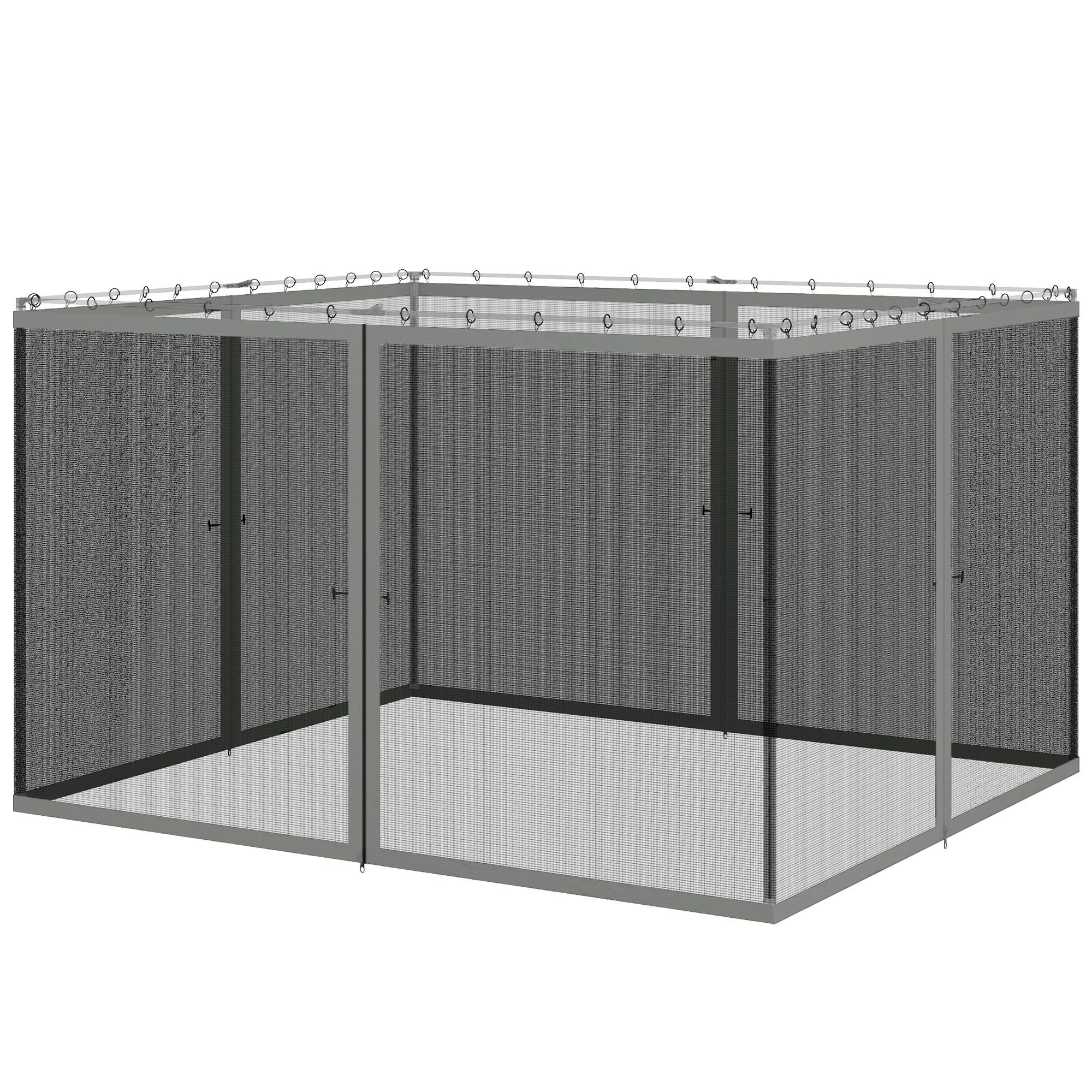 Replacement Mosquito Netting for Gazebo 10' x 12' Black Screen Walls for Canopy with Zippers, Dark Grey Gazebos Black, Dark Grey at Gallery Canada