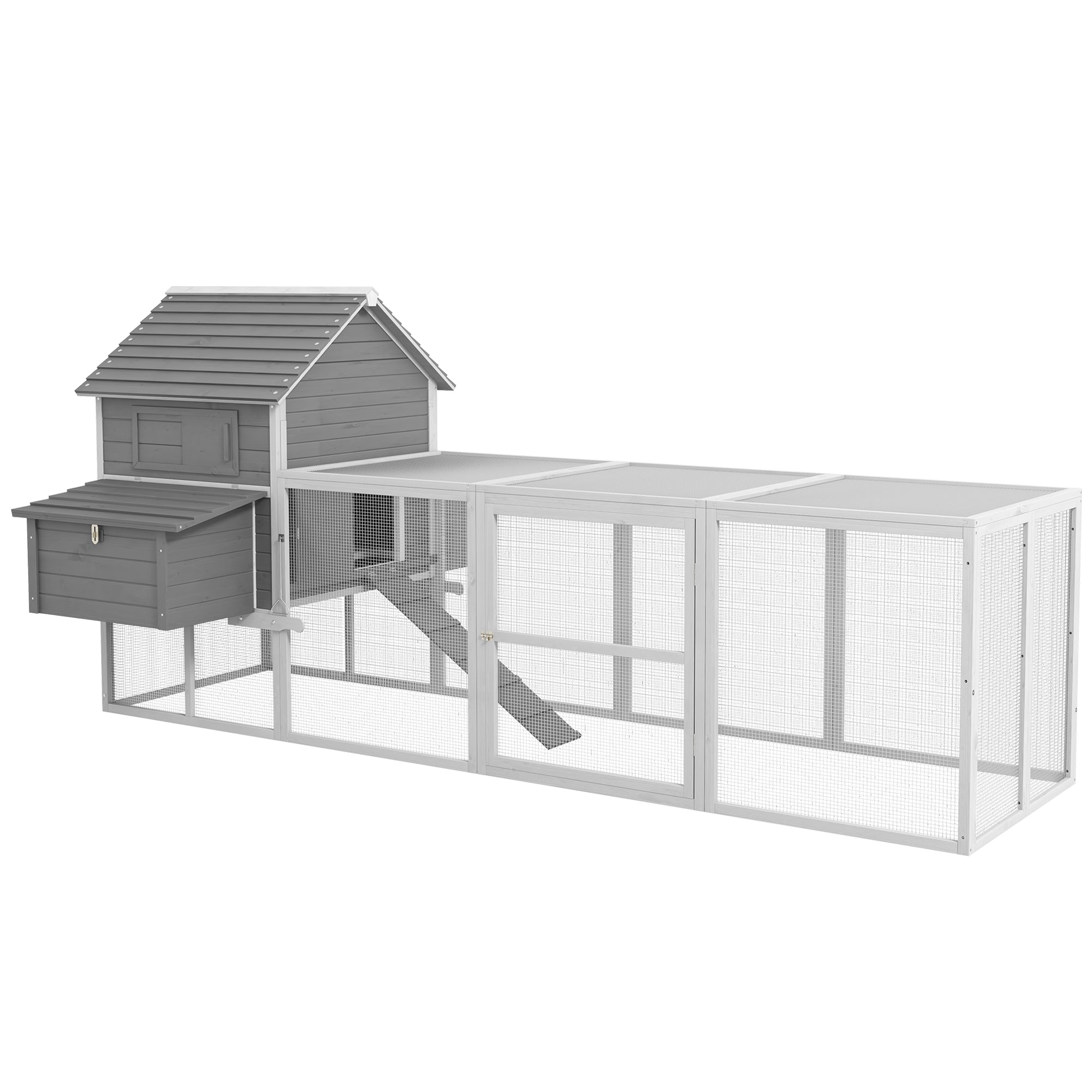 Wooden Chicken Coop with Nesting Boxes, Run, Doors, Tray, Ramp for 4-6 Chickens Chicken Coops at Gallery Canada