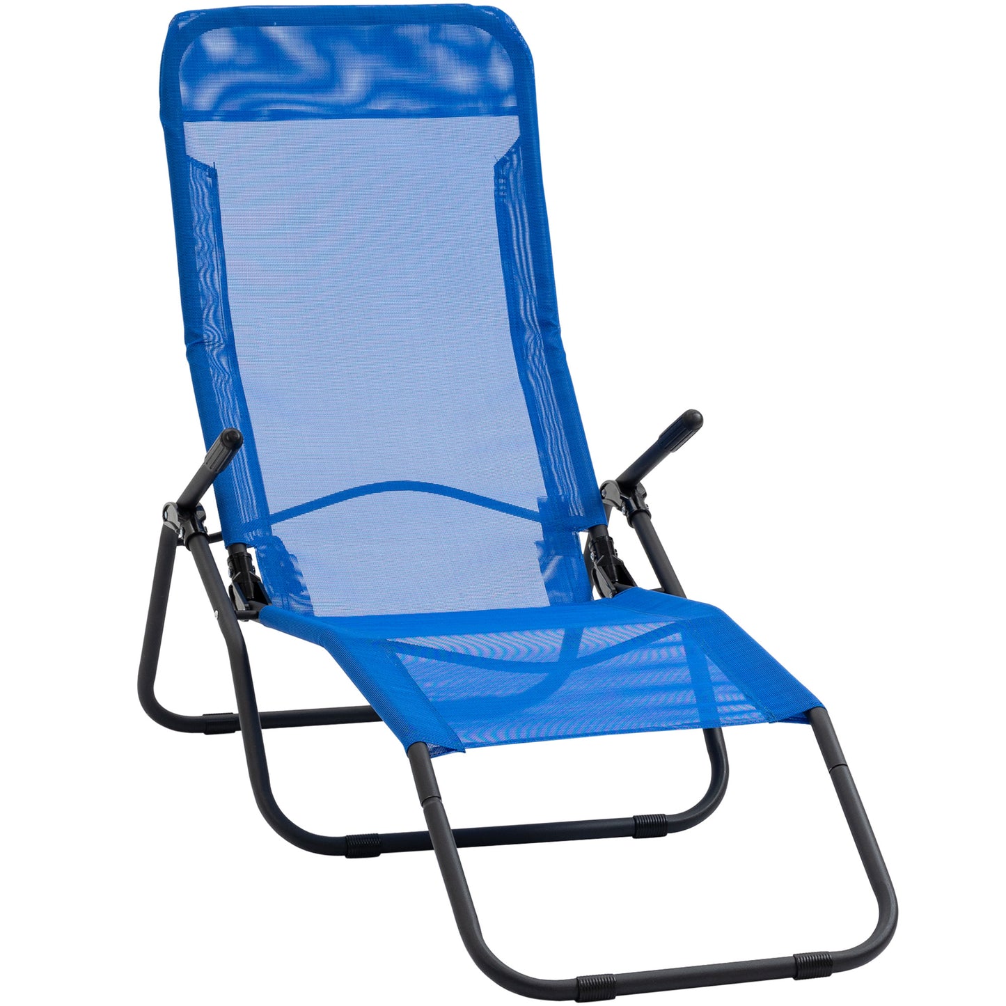 Zero Gravity Reclining Patio Lounge Chair with Footrests & Armrests, Blue Lounger Chairs   at Gallery Canada