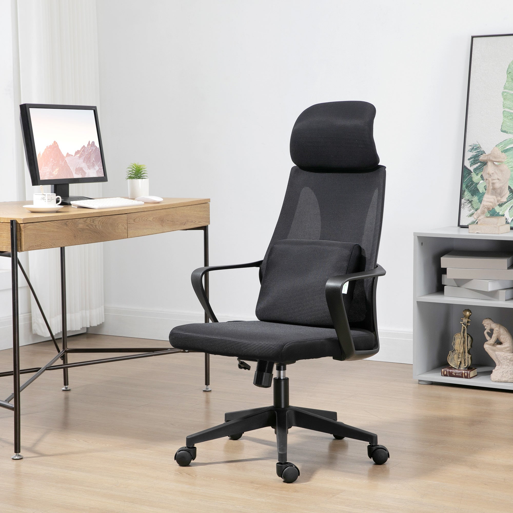 Office Chair High Back, Ergonomic Mesh Computer Chair Executive Task Chair with Massage Lumbar Support &; Headrest Rocking Massage Chairs at Gallery Canada
