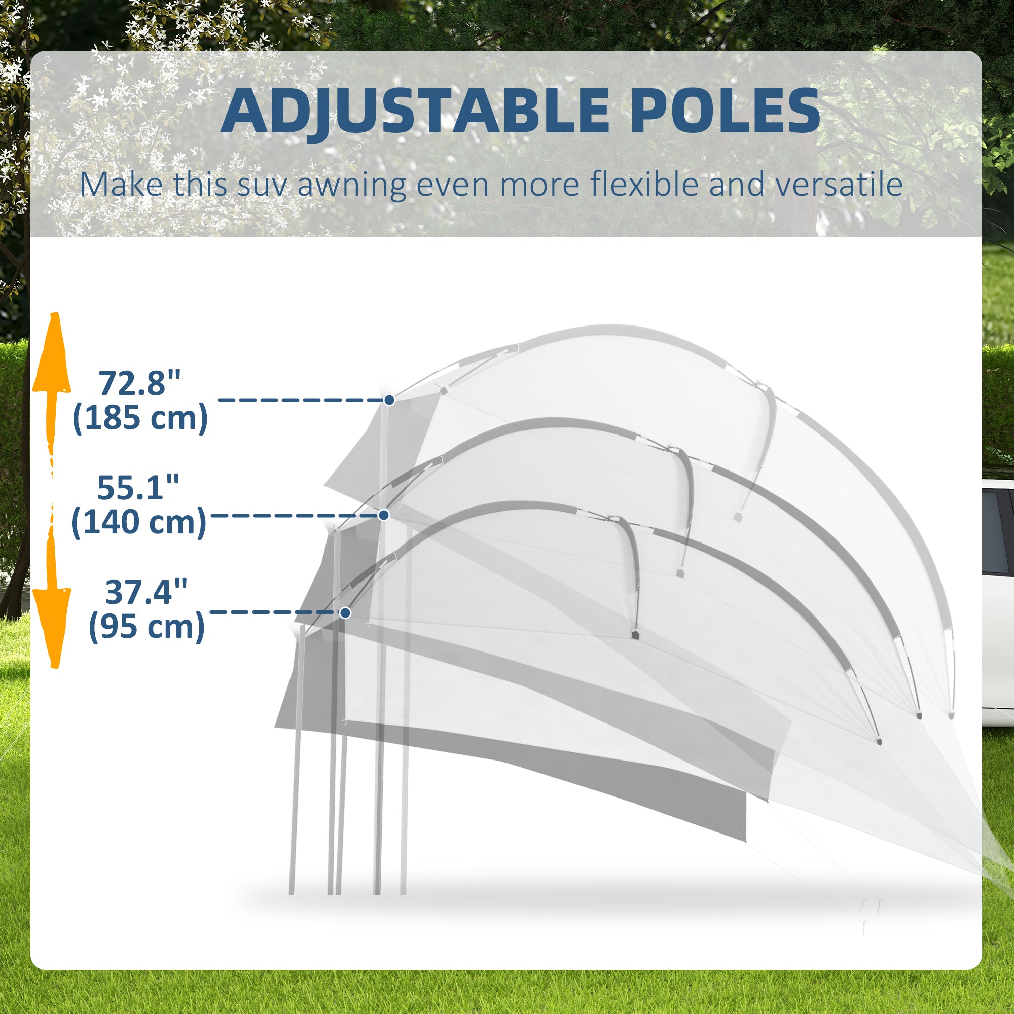 Portable SUV Tailgate Tent with Awning and 2 Side Walls, Rooftop Car Awning Sun Shelter, for Truck, RV, Van, Trailer Camping Tents at Gallery Canada