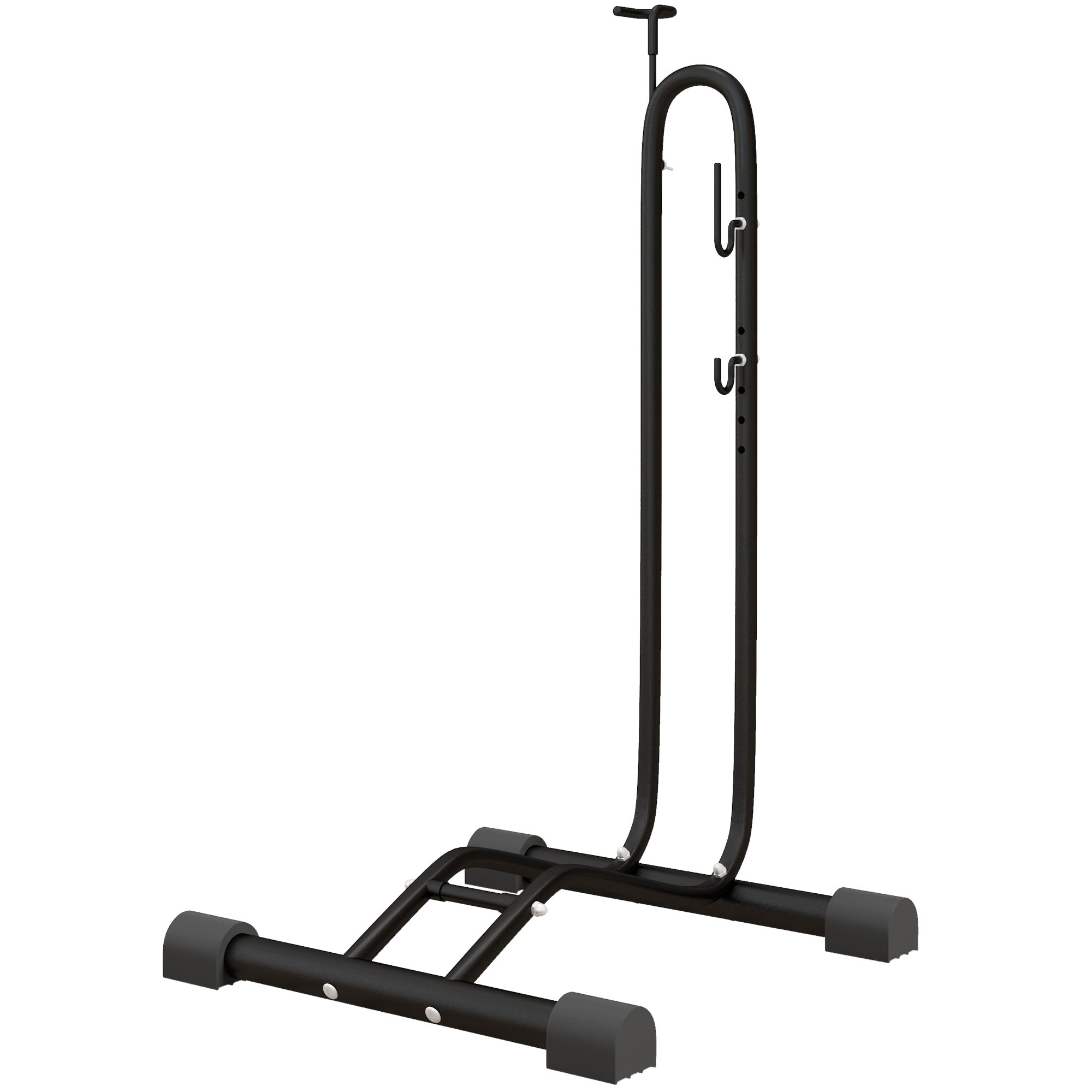 Vertical & Horizontal Bike Rack Bicycle Storage Stand with Adjustable Hooks, Fits 6