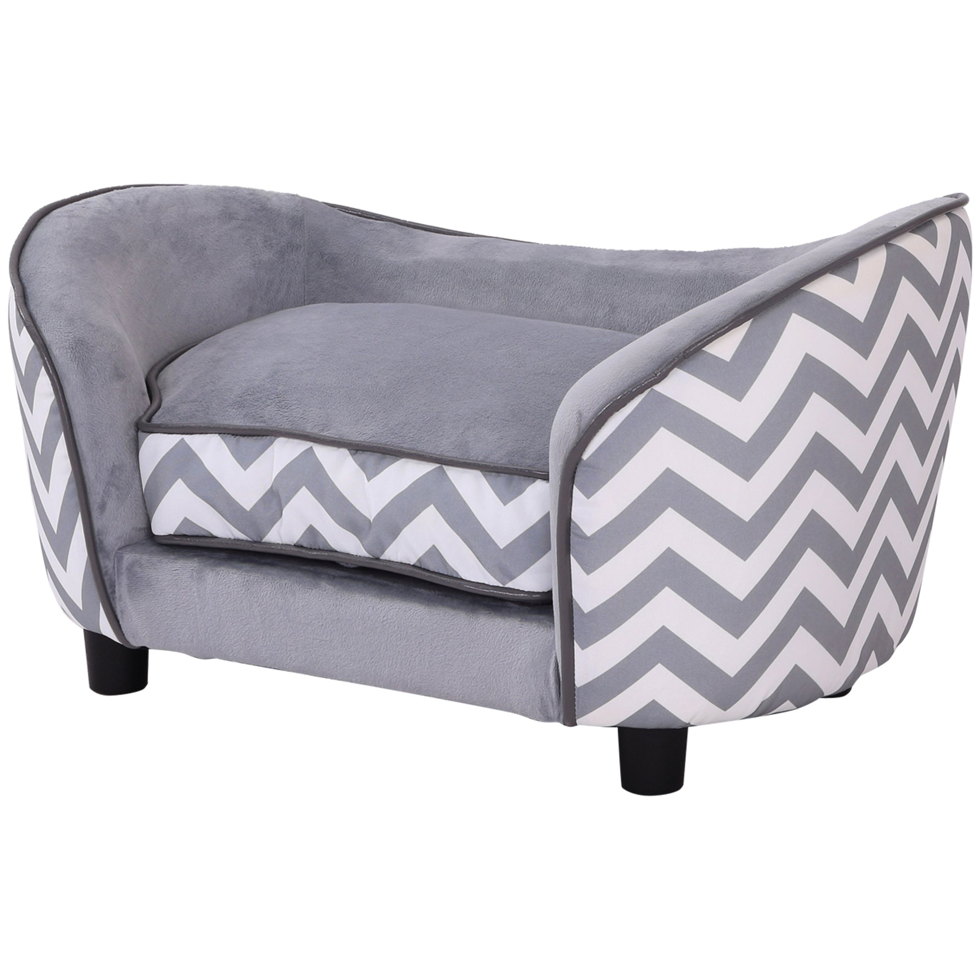 Pet Sofa Elevated Dog Bed Raised Cat Couch Puppy Furniture for Small Sized Dogs with Storage Removable Cushion Cover Grey Dog Sofas at Gallery Canada