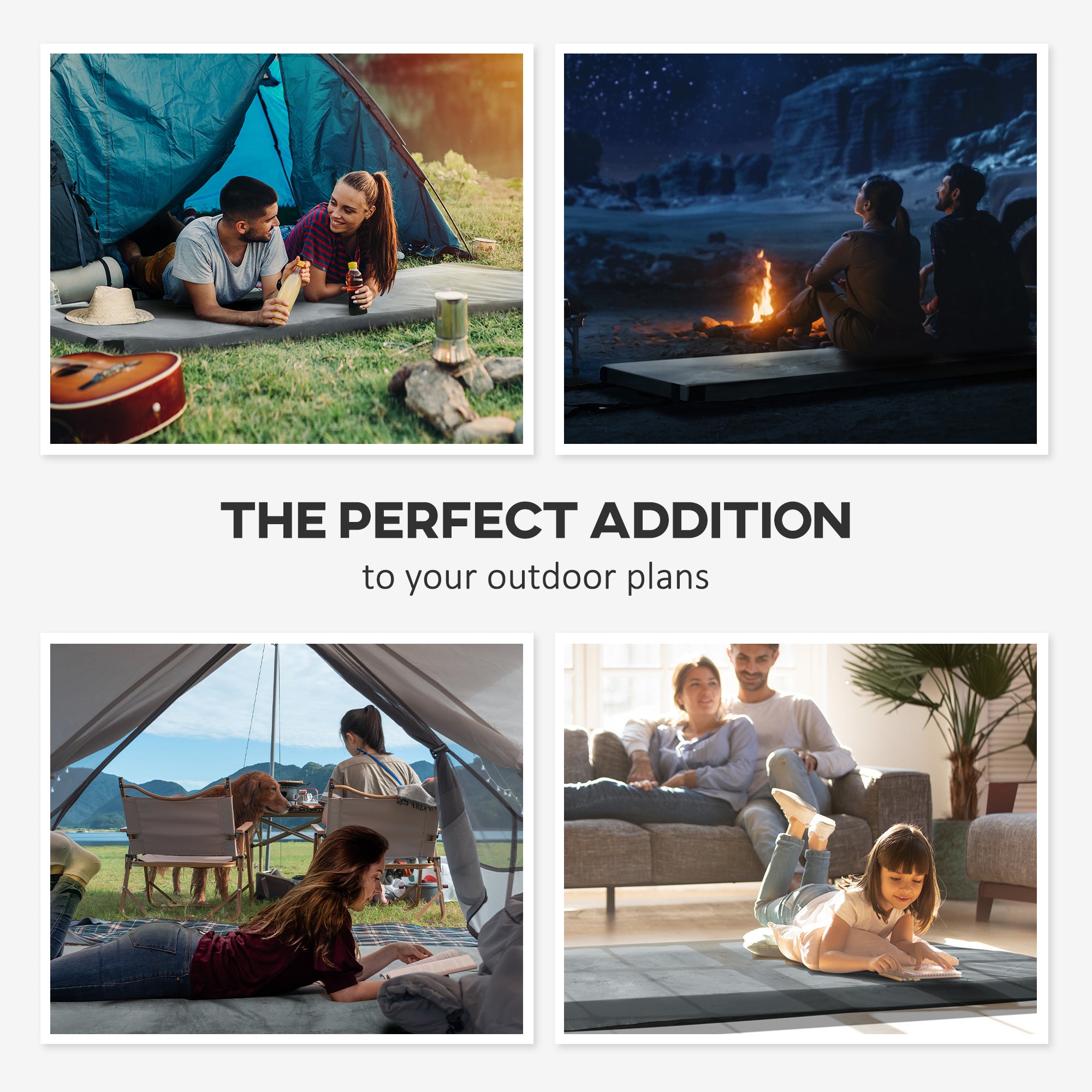 Camping Mat, Sleeping Mat, Memory Foam Sleeping Pad, 2.8'' Thick Portable Roll Up Camping Mattress Sleeping Pad &; Floor Mattress, Cot Mat Pad with Travel Bag, Grey Camping Cots at Gallery Canada