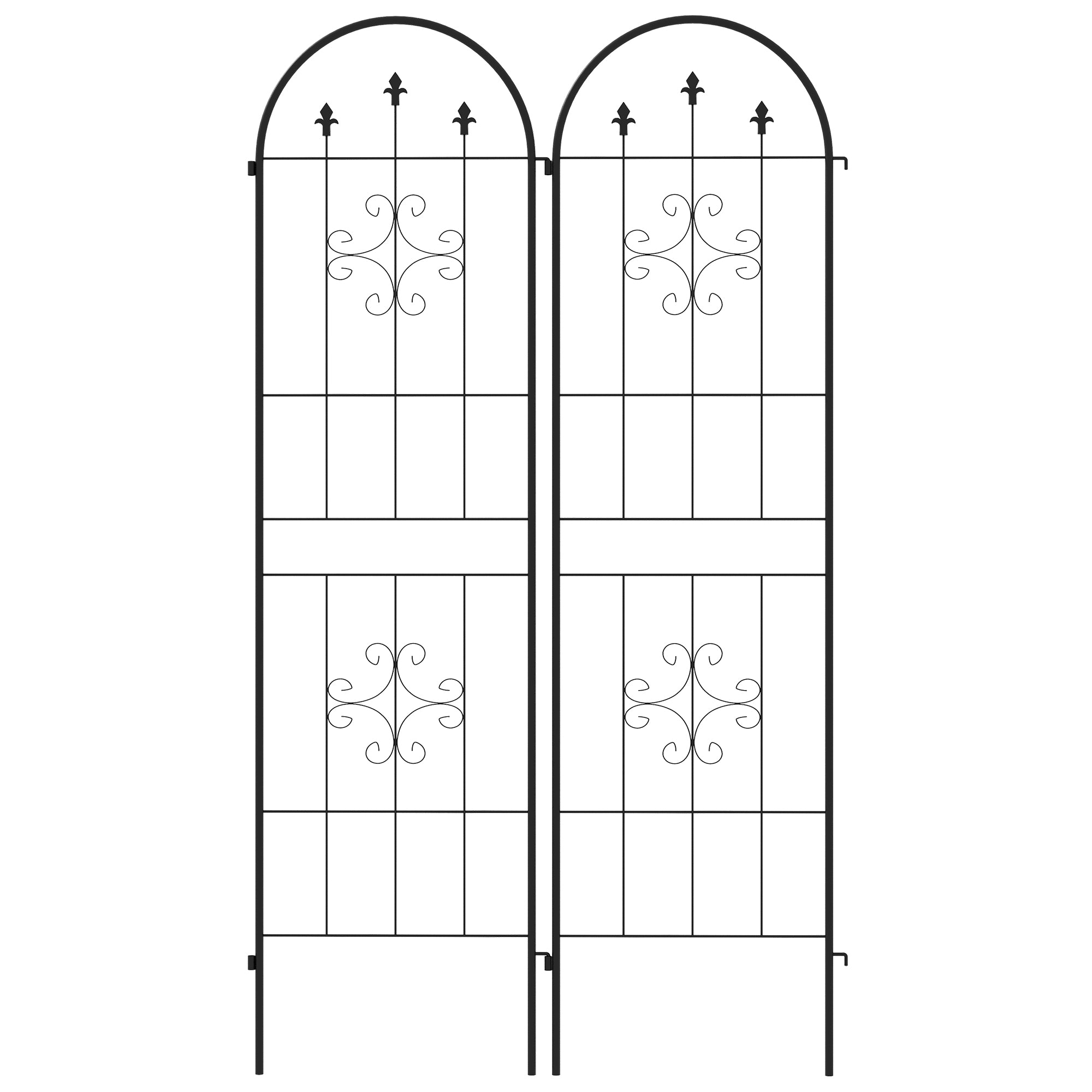 Metal Trellis Set of 2, Garden Trellis for Climbing Plants Support Frames, Arrow Design Plant Stands Black at Gallery Canada
