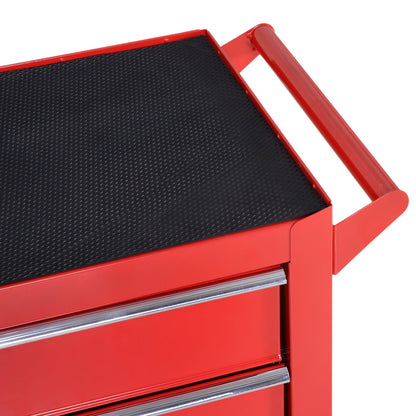 5 Drawer Roller Tool Chest, Mobile Lockable Toolbox, Storage Organizer with Handle for Workshop Mechanics Garage, Red Tool Organizers   at Gallery Canada