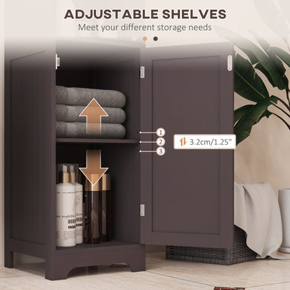 Tall Bathroom Storage Cabinet, Freestanding Tower Cabinet with Adjustable Shelf, 3 Open Shelves, Dark Brown Bathroom Cabinets   at Gallery Canada