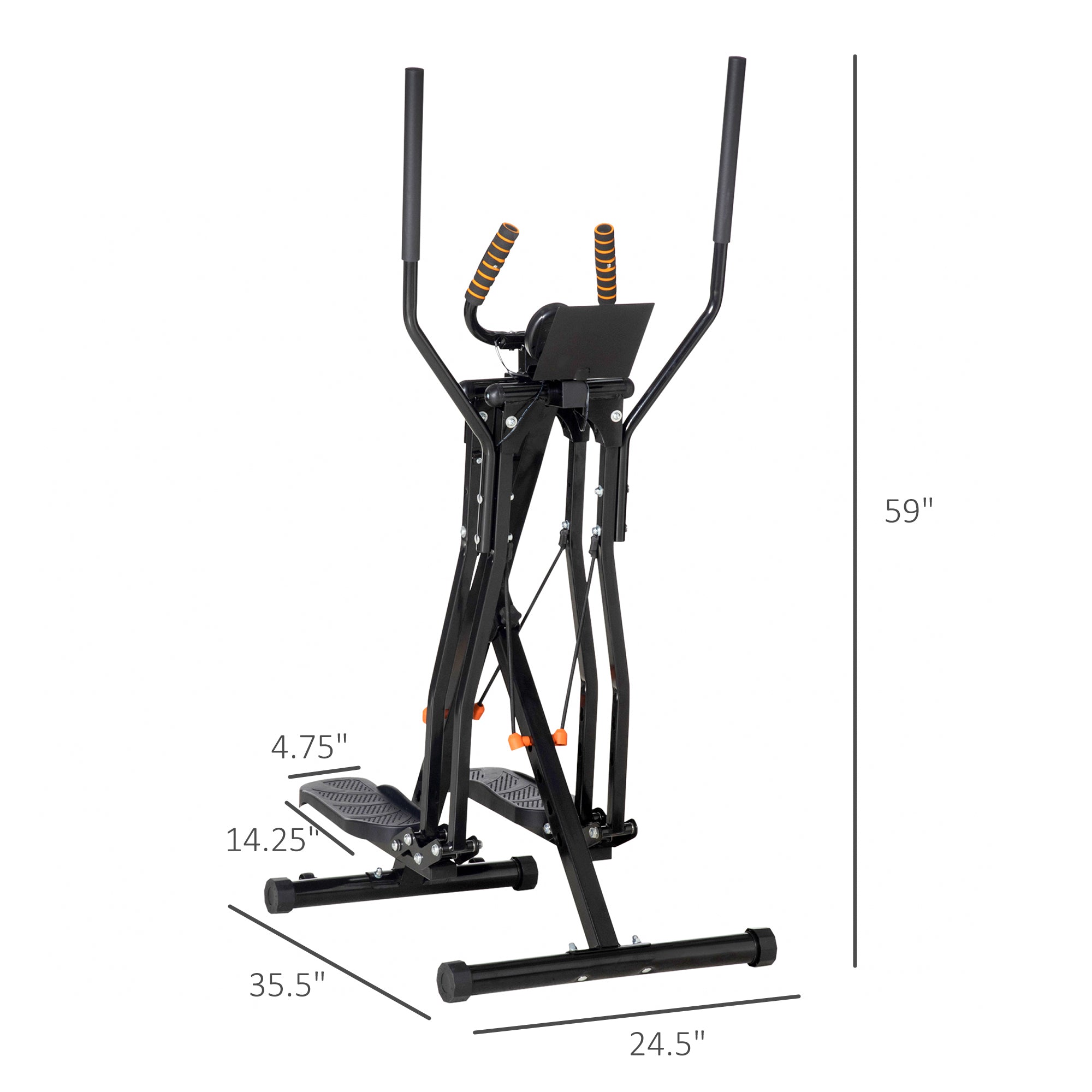 Gazelle Glider Air Walker Exercise Machine Elliptical Trainer with Four Resistance Levels, LCD Monitor, Heart Rate Sensor, Two Wheels Aerobic Equipment at Gallery Canada