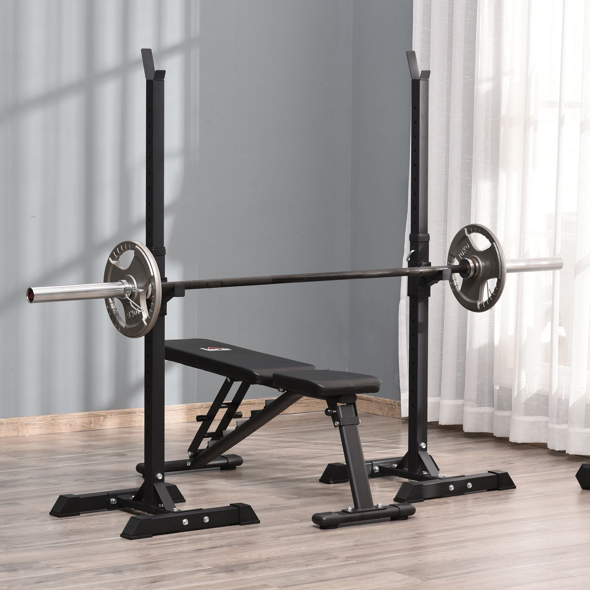 Adjustable Stable Power Squat Stand Portable 2 Bars Barbell Holder Weight Rack Black Power Towers at Gallery Canada