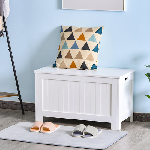Large Storage Box Storage Trunk Cabinet Container with Lid and 2 Safety Hinges, White