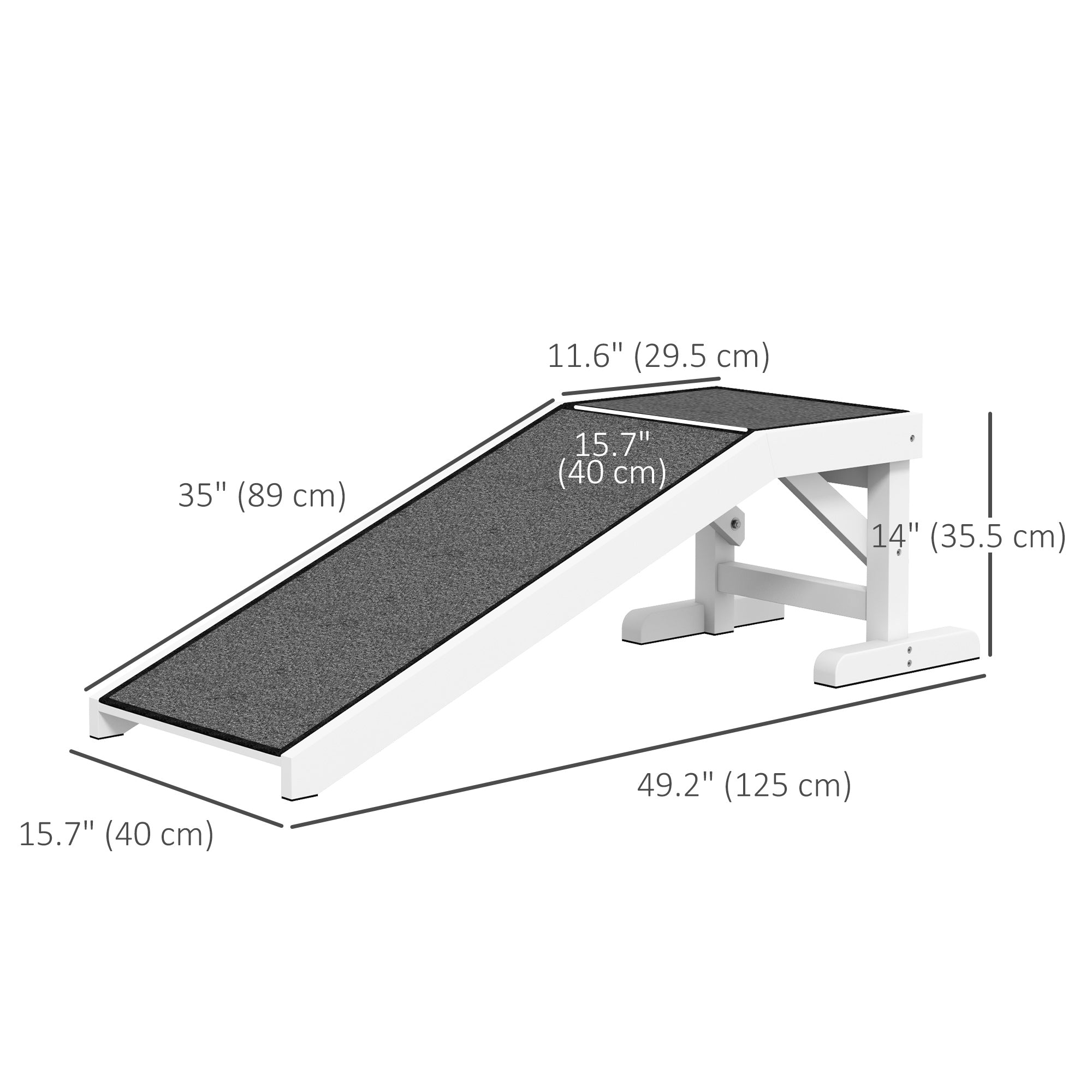 Pet Ramp, Bed Steps for Dogs Cats with Non-slip Carpet, 49