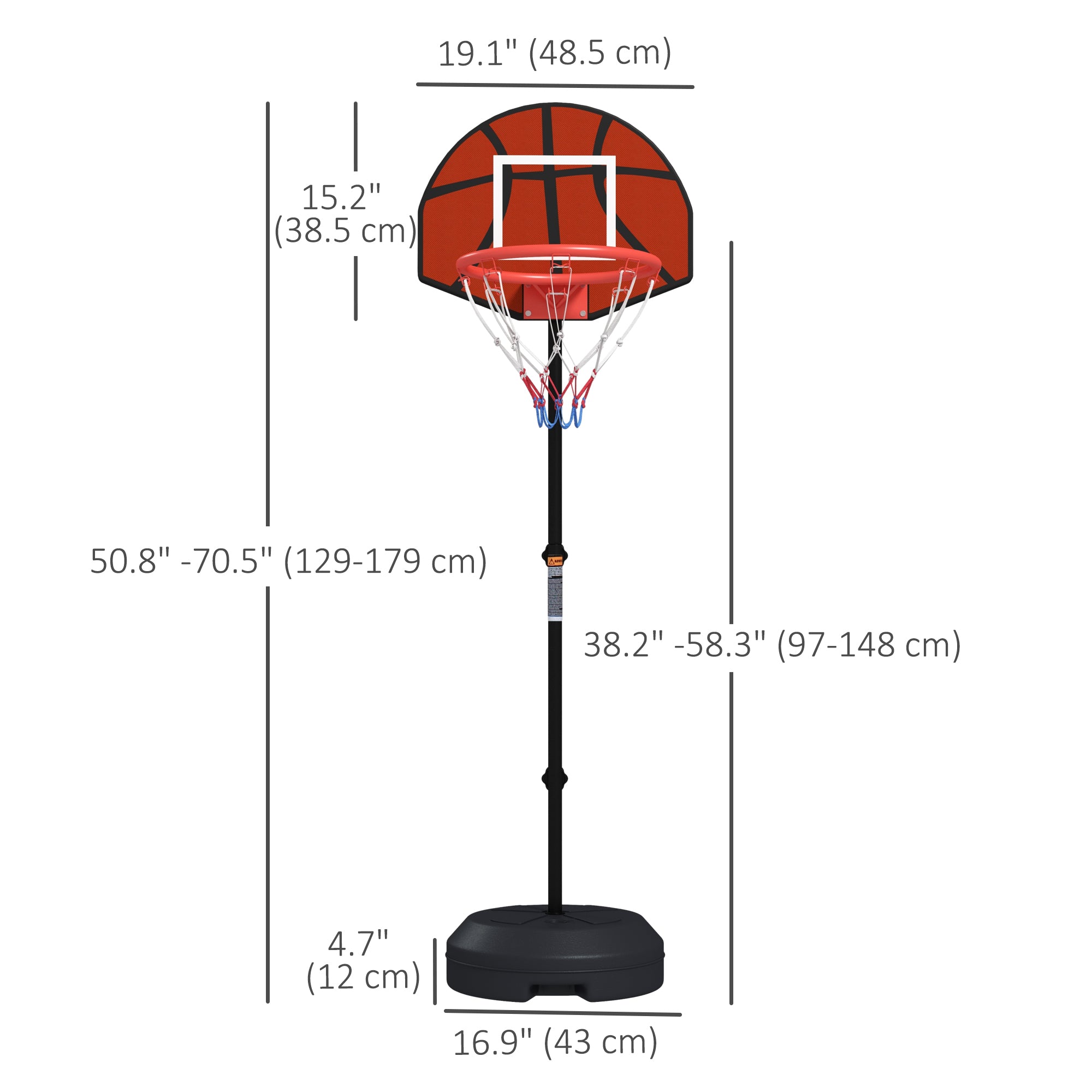 3-5ft Basketball Hoop and Stand with Magenic Dartboard and Darts, 15