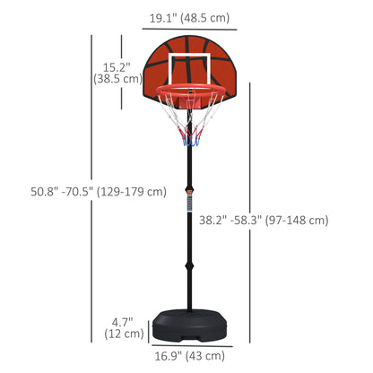 3-5ft Basketball Hoop and Stand with Magenic Dartboard and Darts, 15" Backboard, Weighted Base for Teens Youth Basketball   at Gallery Canada