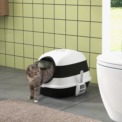 Cat Litter Box with Lid, Covered Litter Box w/ High Sides, Black Cat Litter Box Enclosures   at Gallery Canada