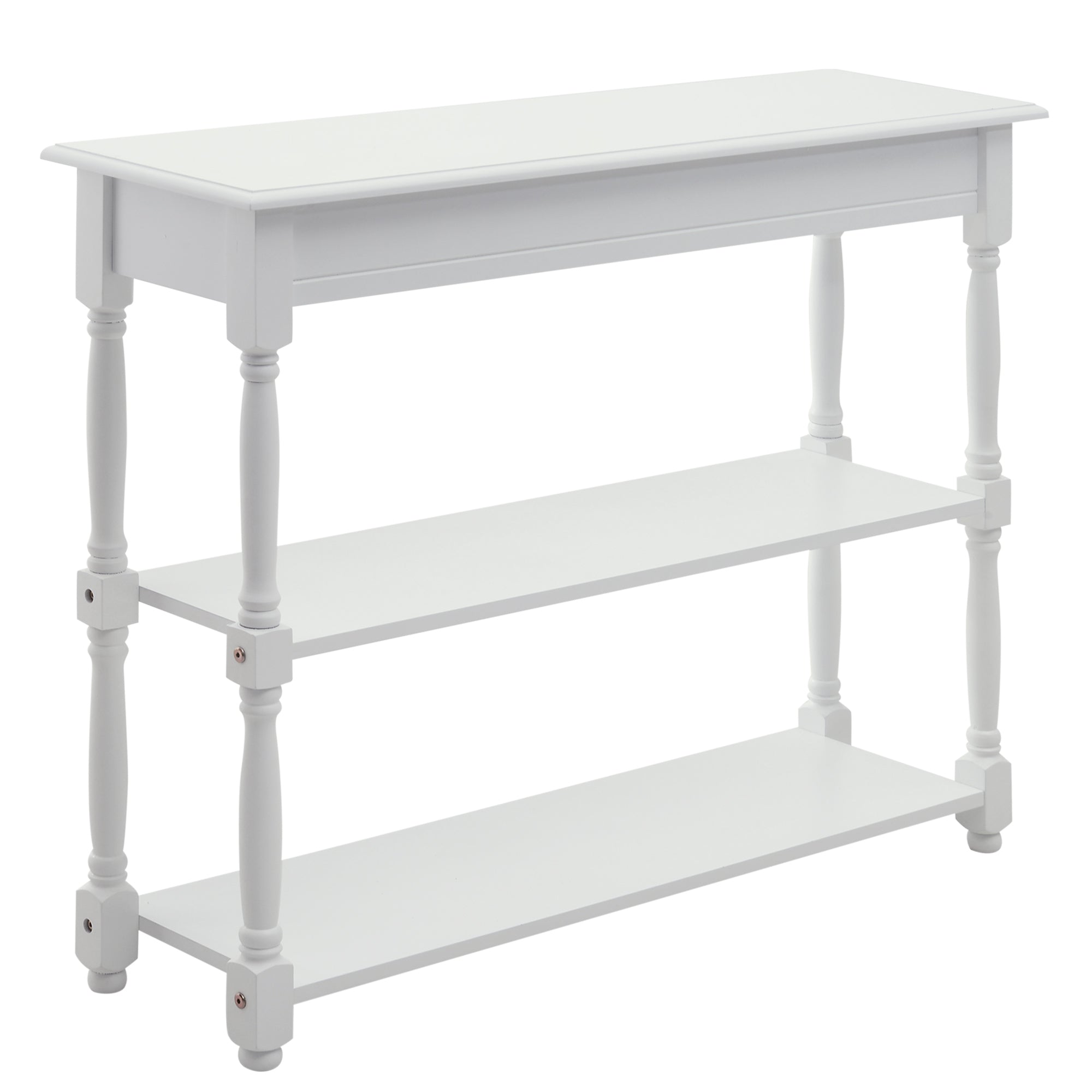 Console Table Modern Sofa Table with 2 Tier Shelves for Living Room, Entryway, Bedroom, Grey Console Tables White  at Gallery Canada