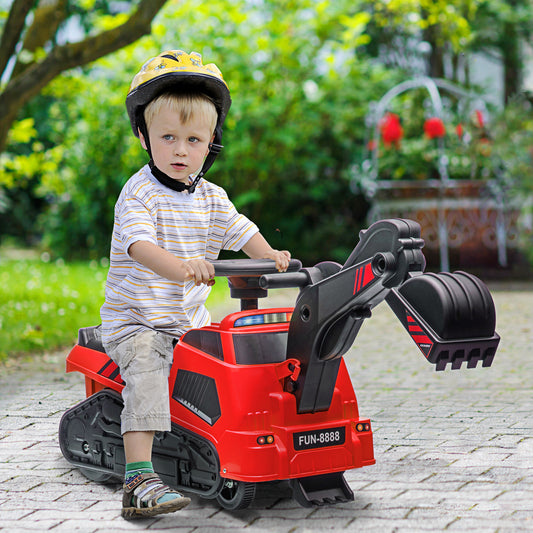 3 in 1 Ride on Excavator Bulldozer Road Roller w/ Music Red Toy Excavators at Gallery Canada