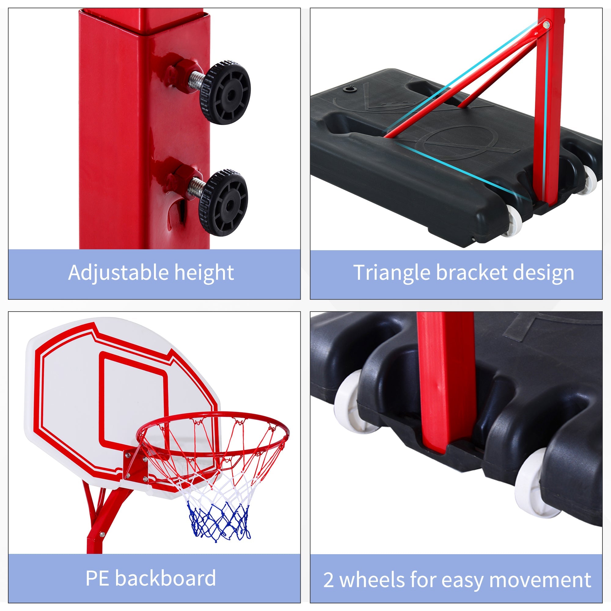 Portable Basketball Hoop System Stand 6.9'-8.5' Adjustable for Kids Youth Adults Indoor&; Outdoor Play Basketball   at Gallery Canada