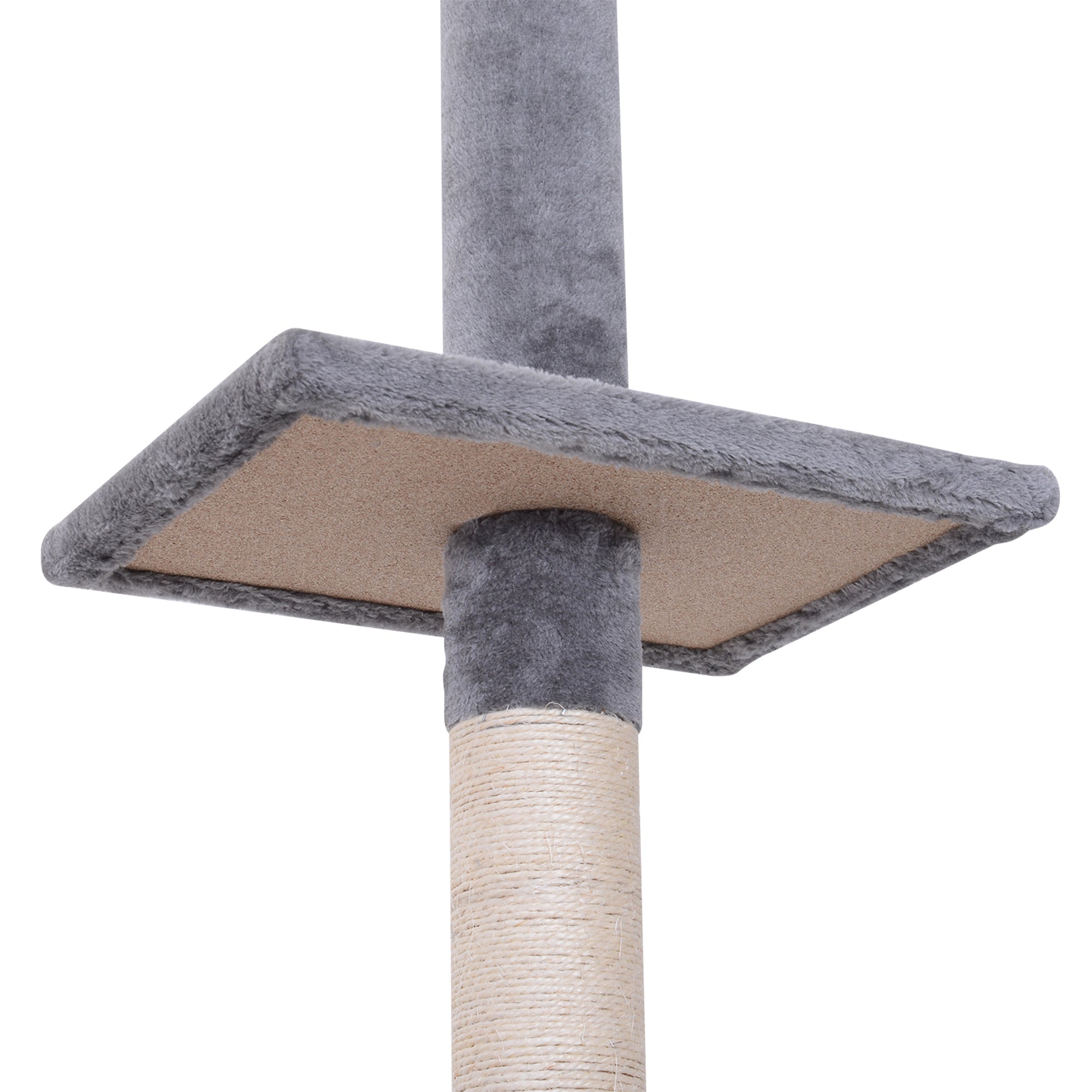 8.5ft Cat Climbing Tree 5-Tier Cat Activity Center Floor-to-Ceiling Cat Climber Toy with Scratching Post Play Rest Post Pet Furniture Grey Floor to Ceiling Cat Trees   at Gallery Canada