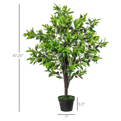 4FT Artificial Olive Tree, Faux Decorative Plant in Nursery Pot for Indoor or Outdoor Décor, Green Artificial Trees   at Gallery Canada