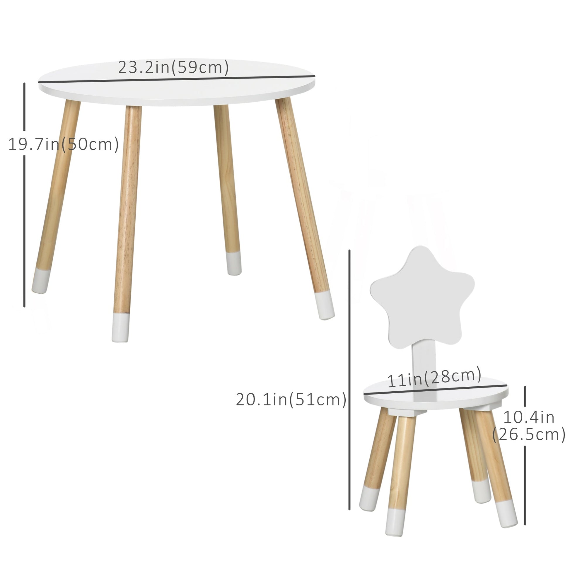 Wooden Kids Table and Chair Set for Arts &; Crafts, Snack Time, Homework, 3 Piece Cute Kiddy Activity Table and 2 Chairs, Easy to Assemble Kids Table Sets   at Gallery Canada