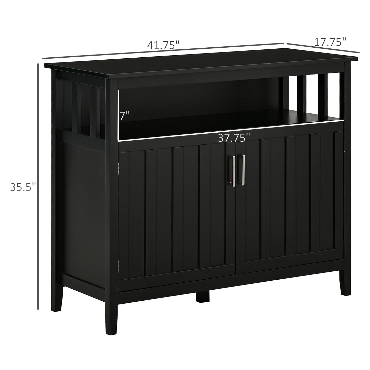 Sideboard Buffet Server Storage Cabinet Console Table with 2 Doors and Adjustable Shelves for Kitchen &; Dining Room, Black Bar Cabinets   at Gallery Canada