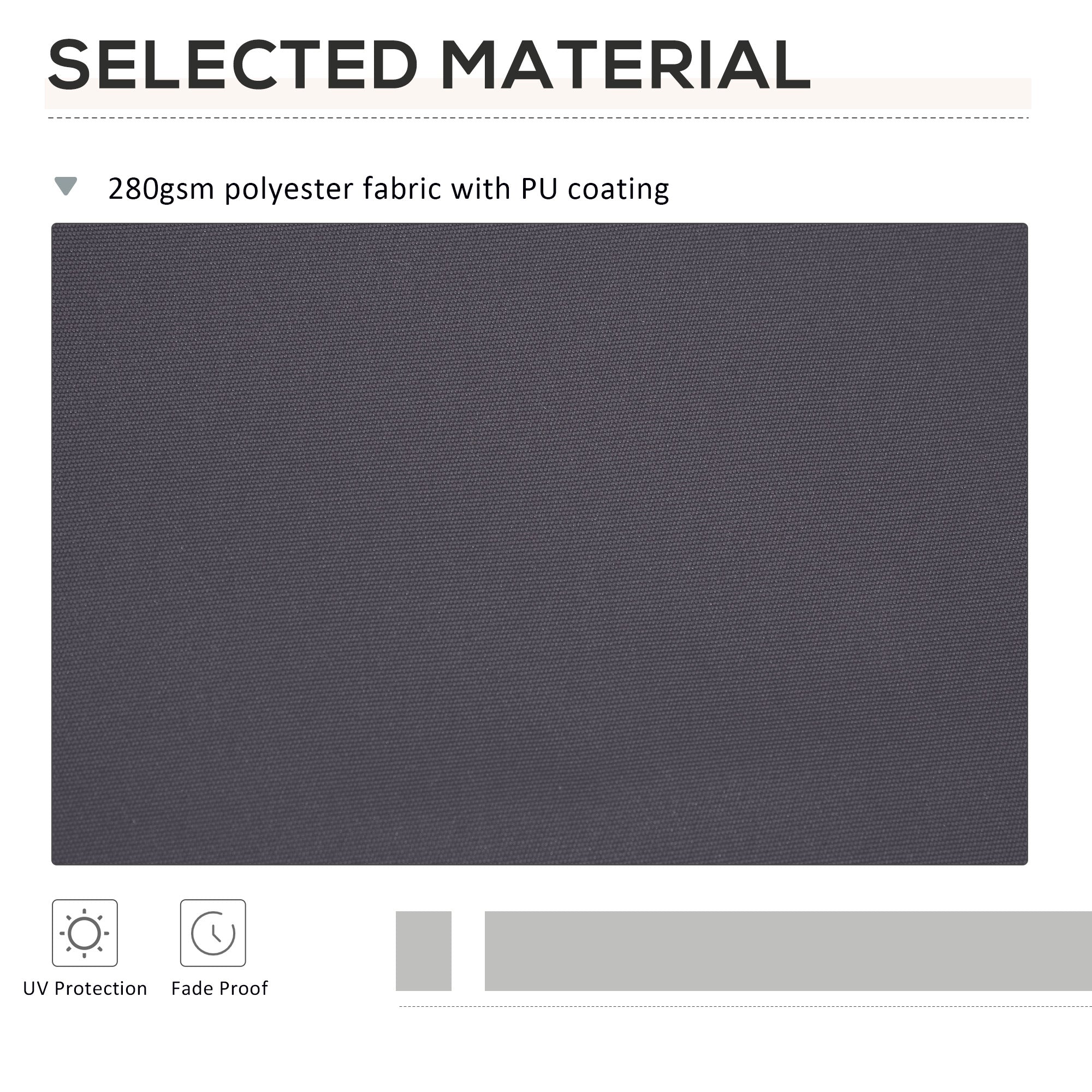 11' x 10' Retractable Awning Fabric Replacement Outdoor Sunshade Canopy Awning Cover, UV Protection, Grey Awning Fabric Replacement at Gallery Canada