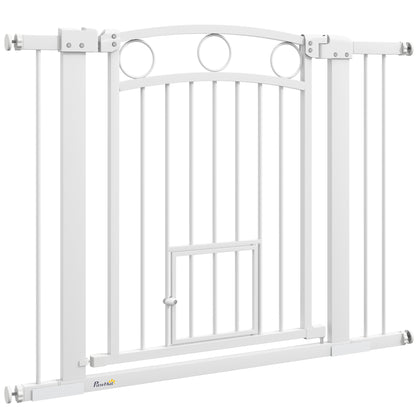 30" Extra Tall Dog Gate w/ Cat Door, 2 Extension Kits, for Doorways, Hallways, Stairways, 30"-41" Width Houses, Kennels & Pens at Gallery Canada