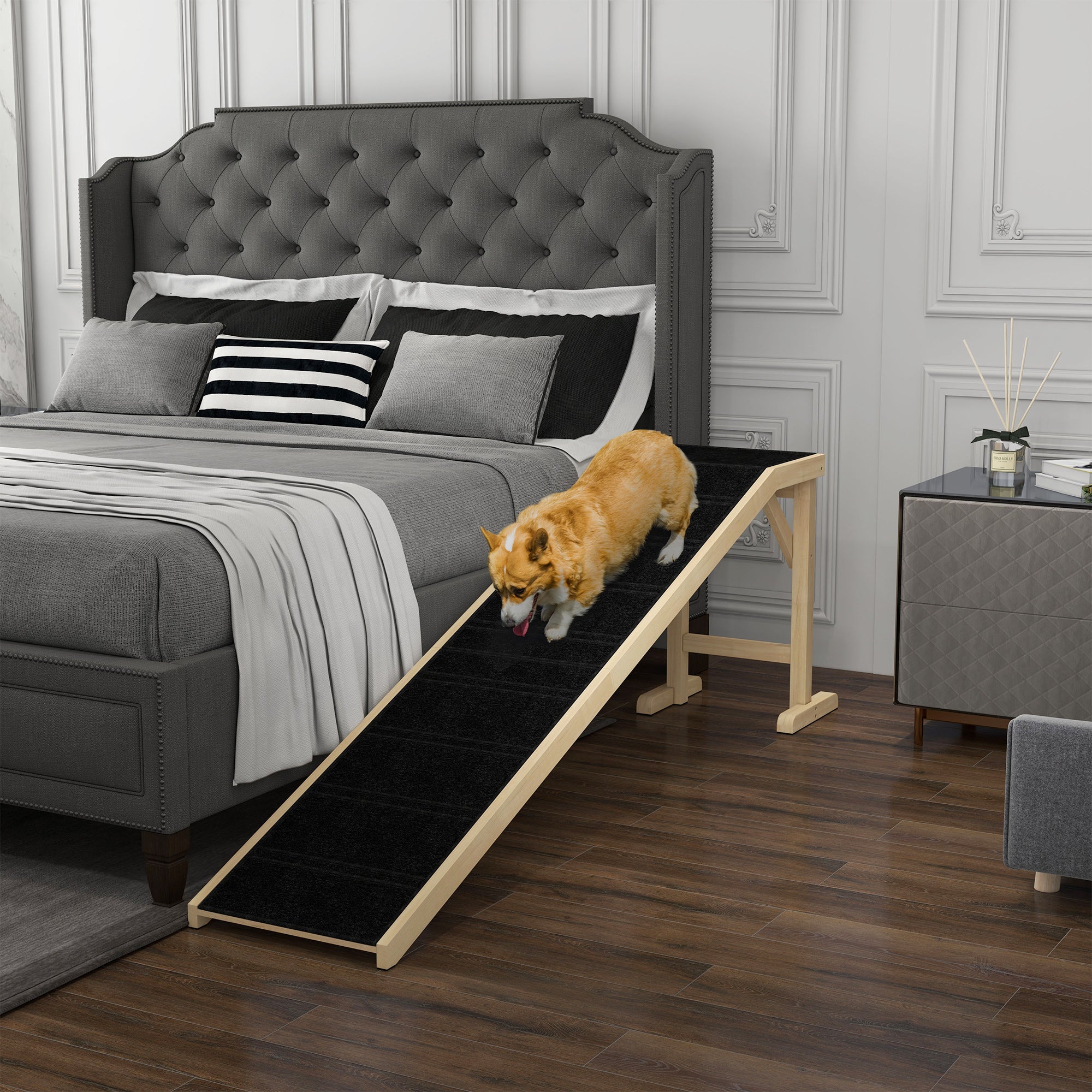 Pet Ramp Bed Steps for Dogs Cats Non-slip Carpet 74