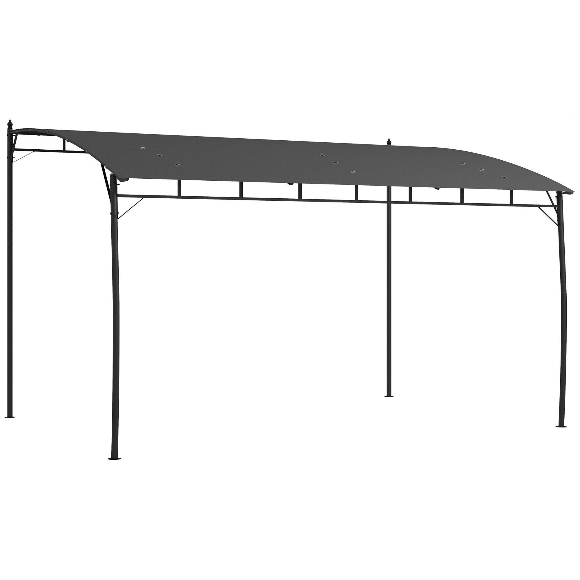 10' x 13' Outdoor Pergola with UV30+ Protection Canopy and Steel Frame for Porch, Patio, Deck, Backyard, Dark Grey Pergolas at Gallery Canada