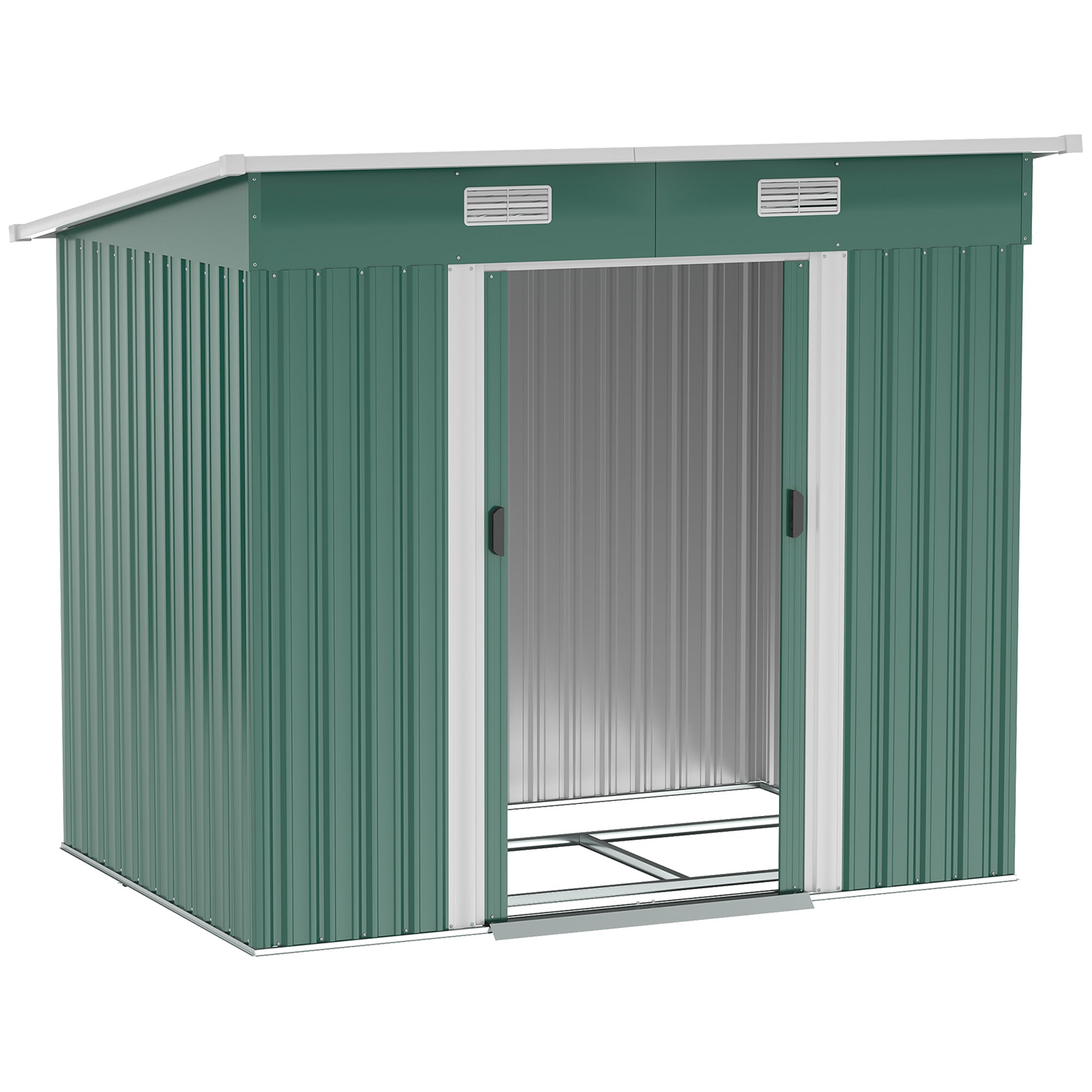7'x 4' Metal Patio Storage Shed Garden Lockable Shed Tool Utility Storage Unit, Green Sheds at Gallery Canada
