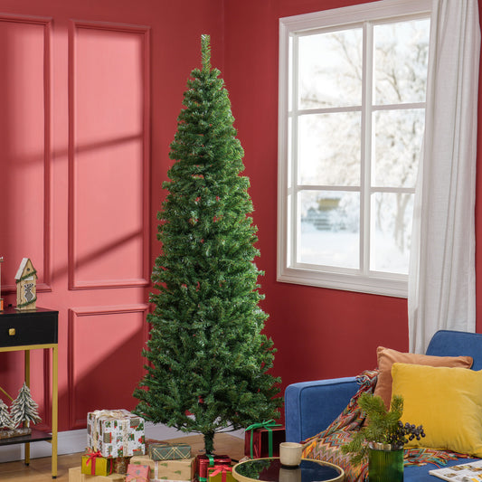 7FT Pencil Christmas Tree, Artificial Christmas Tree with Automatic Open for Home Party, Green Pencil Christmas Trees   at Gallery Canada