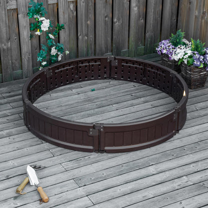 48" Raise Garden Bed Kit, Round Planter Box Above Ground for Flowers/Herb/Vegetables Outdoor Garden Backyard with Easy Assembly, Brown Galvanized Planter Boxes   at Gallery Canada