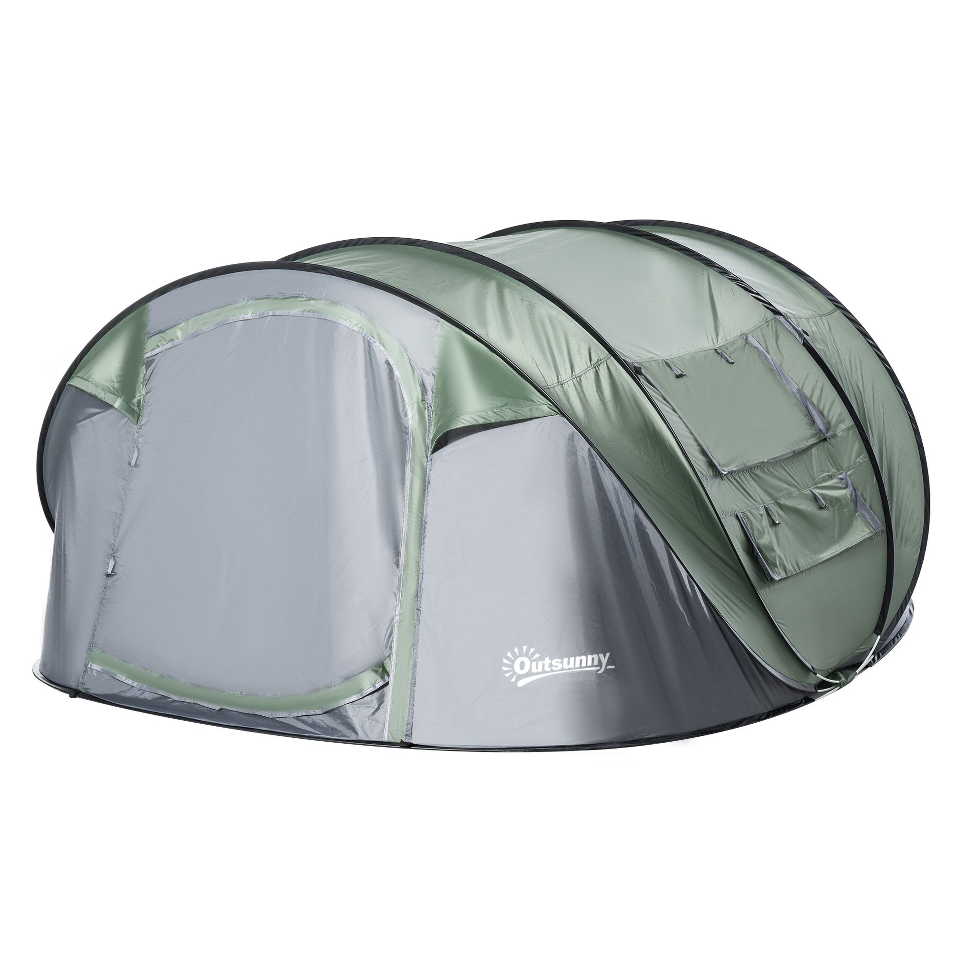 5 Person Camping Tent, Easy Pop Up Tent with Doors, Windows and Carry Bag, Automatic Setup Tent for Hiking, Dark Green Camping Tents Multi Colour  at Gallery Canada