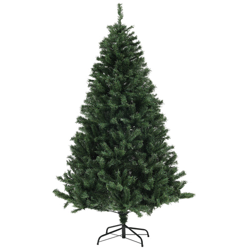 6ft Artificial Christmas Trees with Auto Open and Steel Base, Green