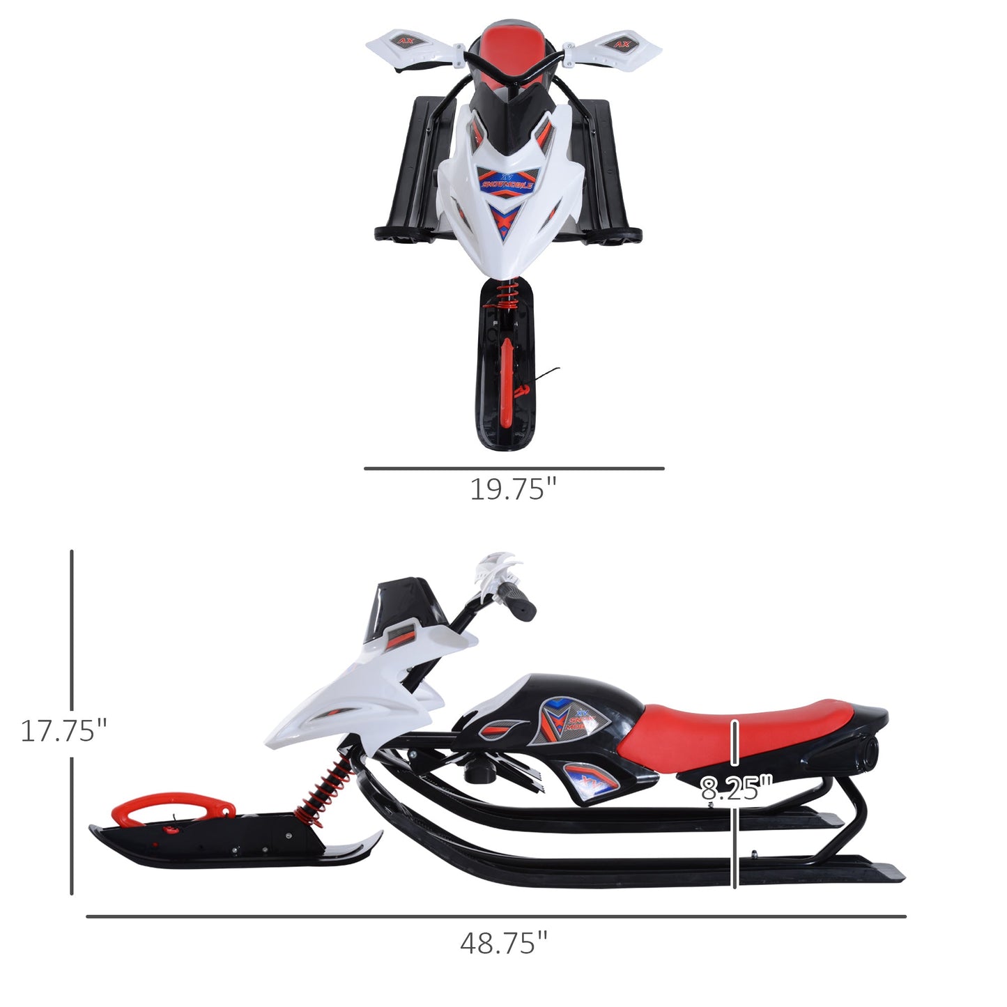 Snow Racer Sleds for Kids with Padded Rubber Seat, Snow Motor with Wind Shield Handle and Anti-slip Pedal, Winter Gift for Boys and Girls Snow Scooters   at Gallery Canada