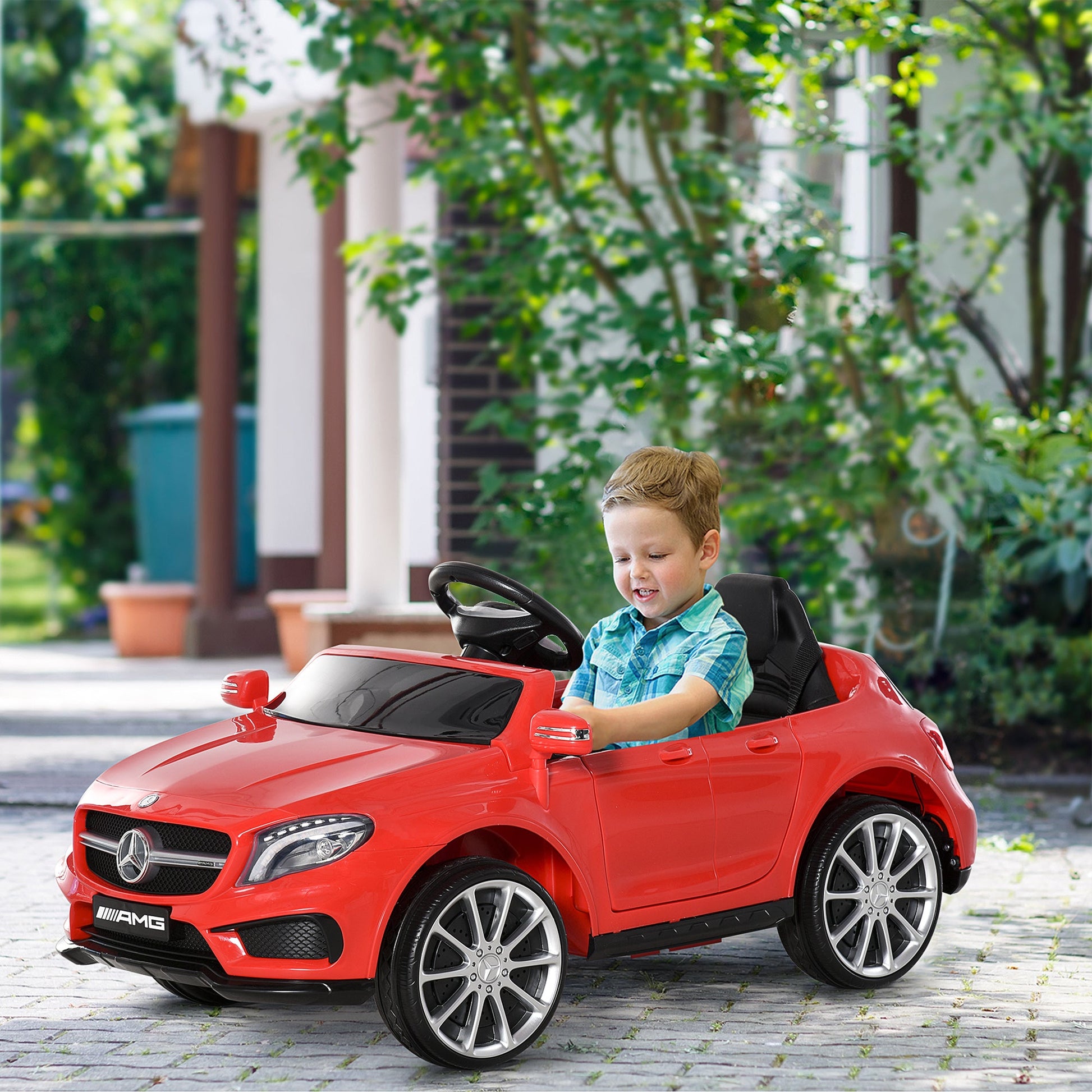 6V Kids Licensed Ride On Car Toy Battery Powered High/Low Speed with Headlight Music and Remote Control Red Electric Toy Cars   at Gallery Canada