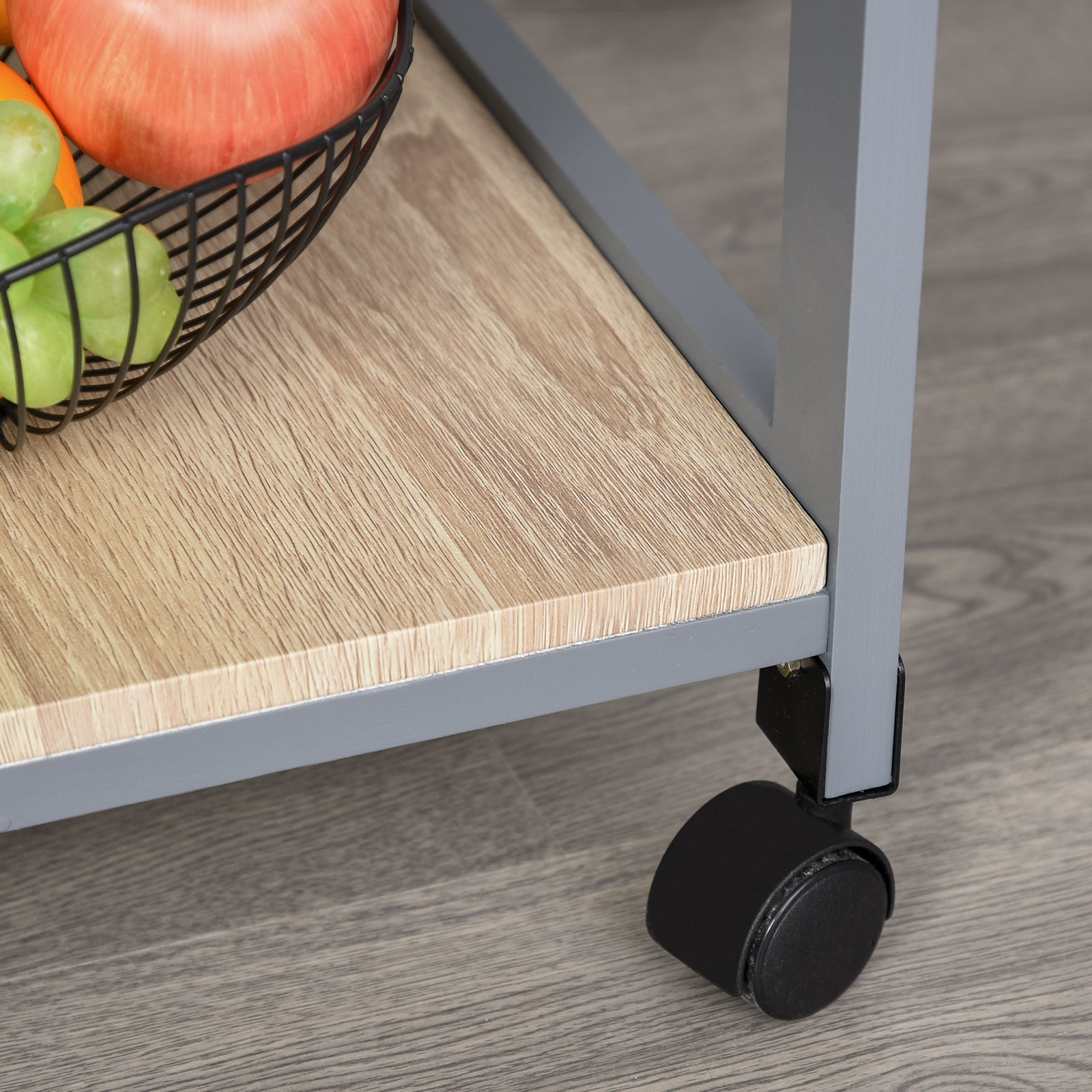 Kitchen Island Rolling Trolley Utility Serving Cart with Drawer Grey Kitchen Islands & Kitchen Carts at Gallery Canada