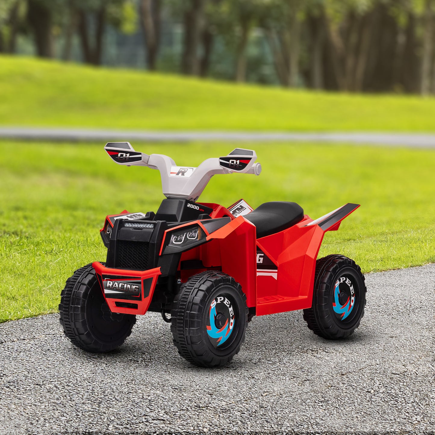 6V Quad Kids Electric Car with Wear-resistant Wheels, for Boys and Girls Aged 18-36 Months, Red Electric Toy Cars   at Gallery Canada