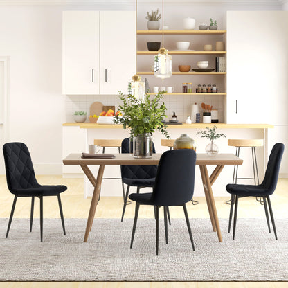 Dining Chairs Set of 4, Upholstered Dining Room Chairs with Steel Legs, Modern Kitchen Chair for Dining Room, Black Dining Chairs   at Gallery Canada