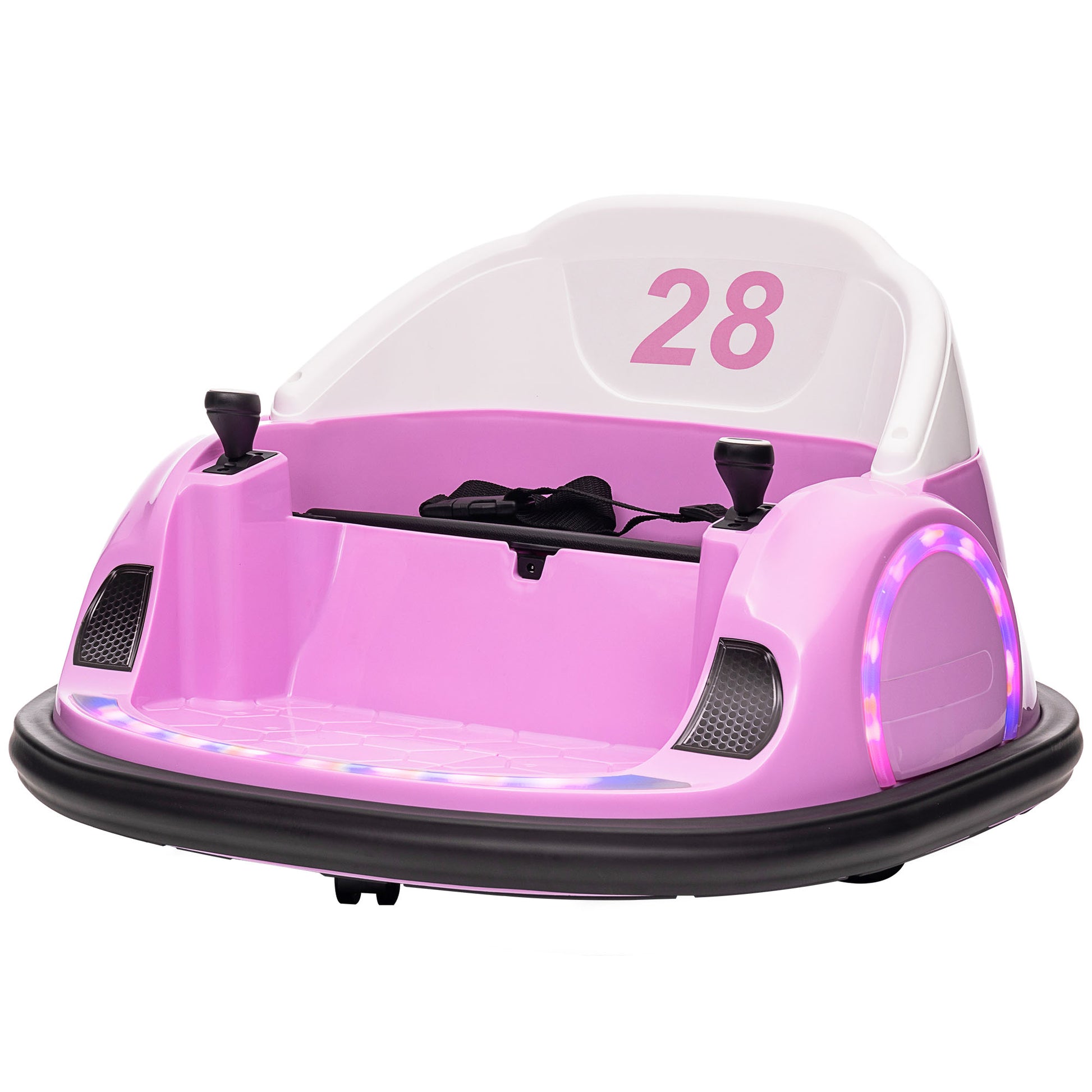 12V Bumper Car for Toddlers, Ride On Car with 360 Degree Remote Control, Lights Music Horn, for 1.5-5 Years, Pink Electric Toy Cars   at Gallery Canada