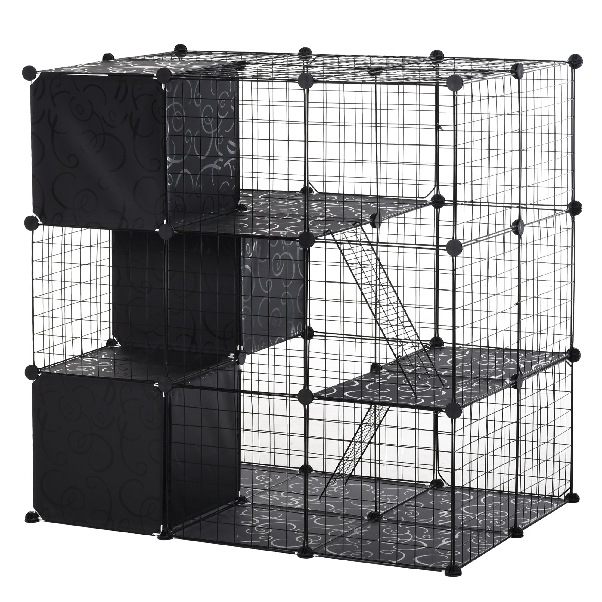 56 Panels Pet Playpen Small Animal Cage for Rabbit Houses & Habitats Black  at Gallery Canada