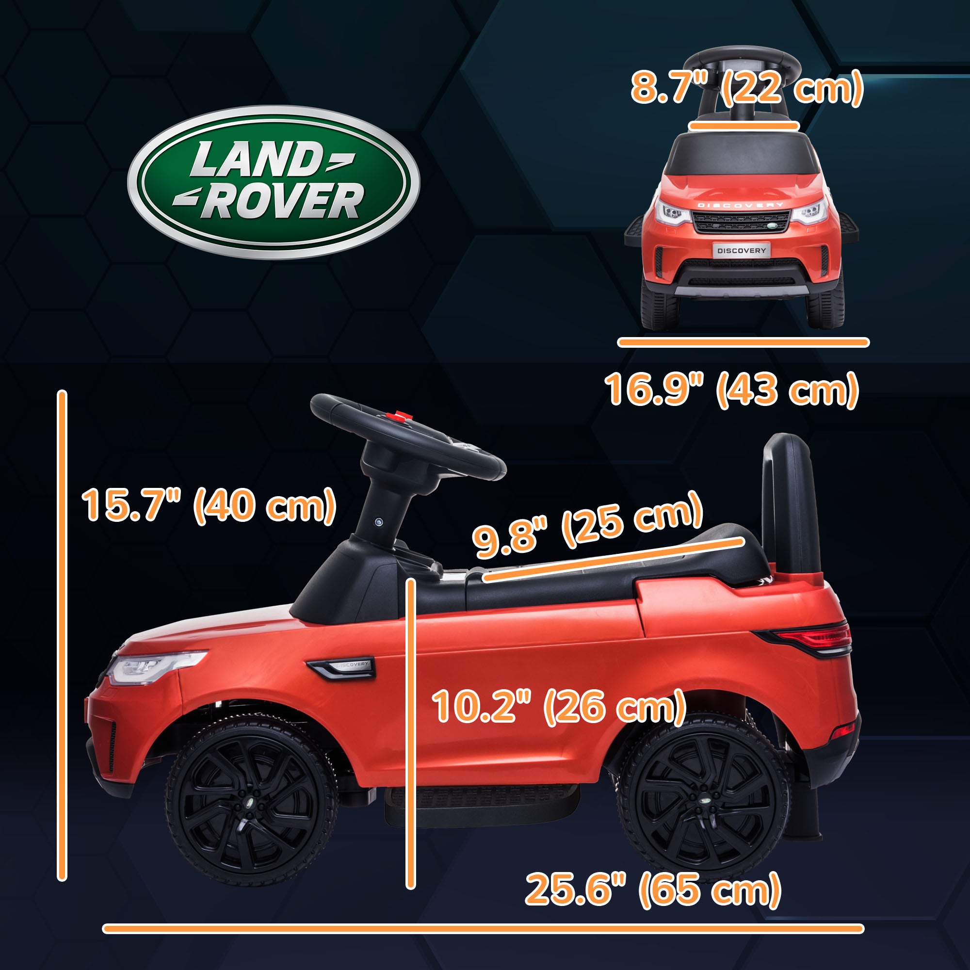 2 in 1 6V Land Rover Licensed Electric Car for Kids, Sliding Car with Music Horn Headlights, for 18-60 Months Red Electric Toy Cars   at Gallery Canada