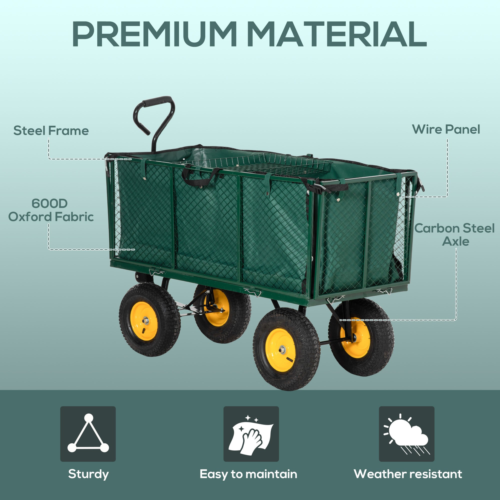 342L Utility Wagon Cart with Removable Mesh Sides to Convert into Flatbed for Beach Lawn Yard Folding Garden Carts at Gallery Canada